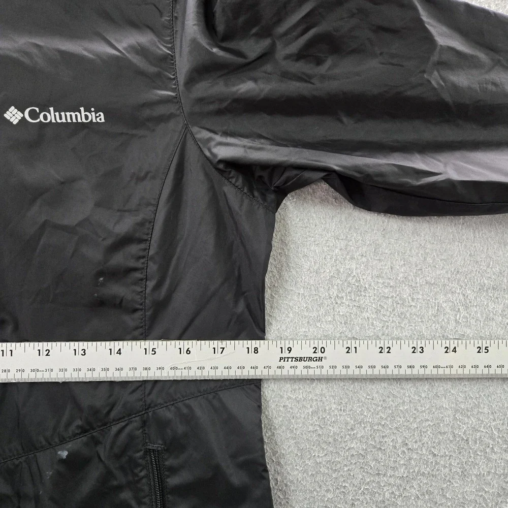 Columbia Men Jacket S Black Nylon Polyester Activewear Zipper Logo READ